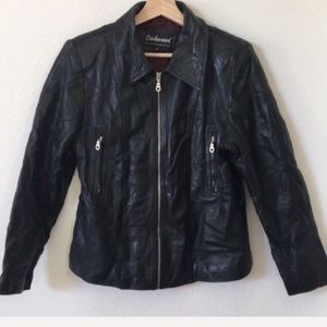 Oakwood | lambs leather jacket in black
